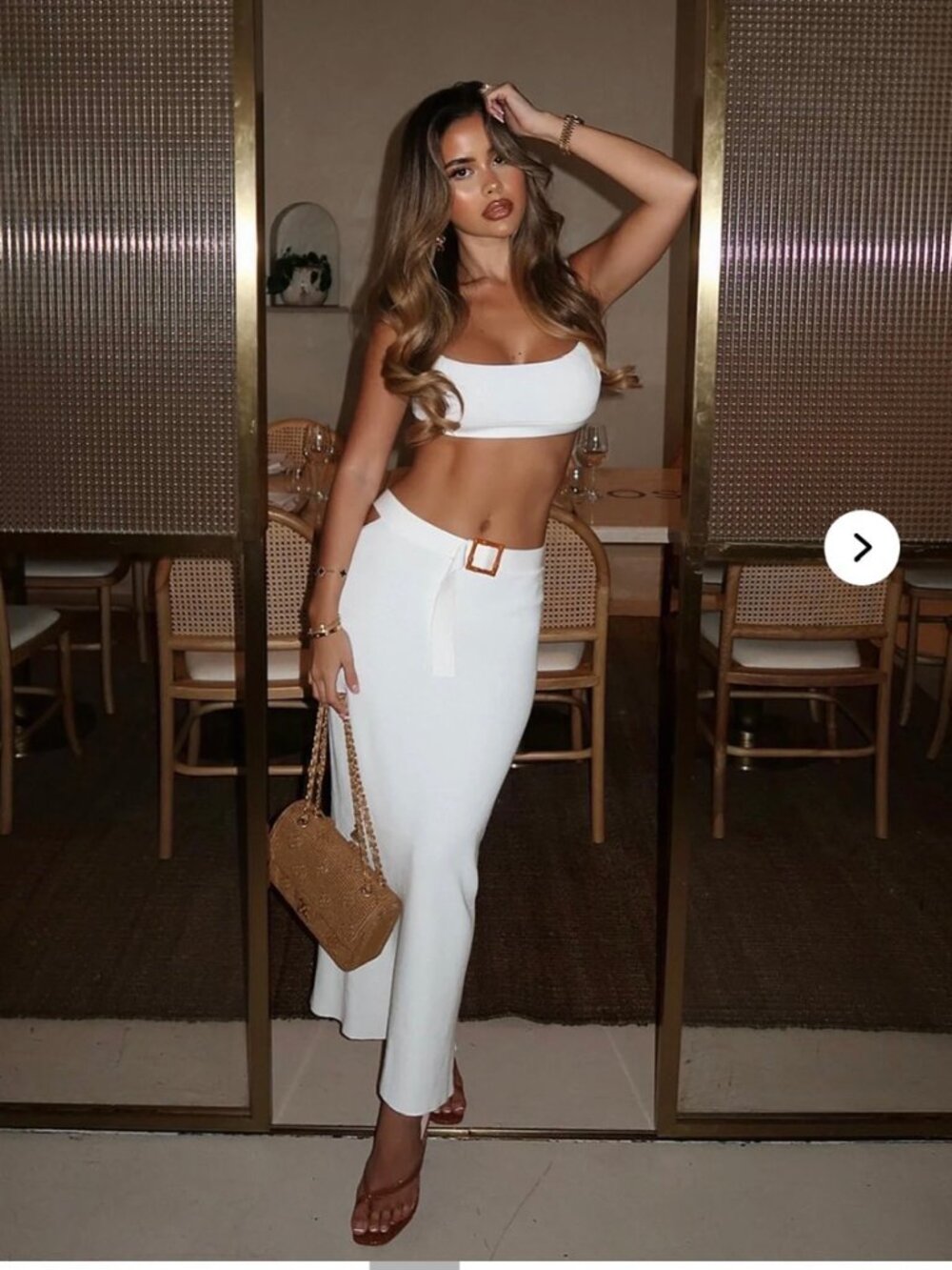 White Matching Skirt Set